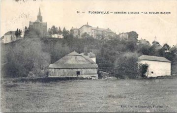 Foto van <p>Moulin Marron</p>, Florenville, Oude prentkaart | Database Belgische molens