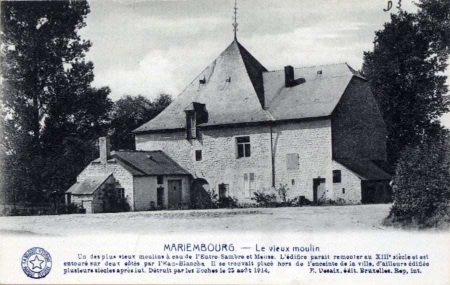 Foto van <p>Vieux Moulin<br />Moulin de Mariemborug</p>, Mariembourg (Couvin), Prentkaart Edit. E. Desaix, Bruxelles, série La Belgique Historique | Database Belgische molens