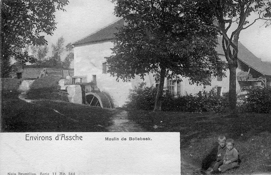 Foto van <p>Molen van Bollebeek</p>, Mollem (Asse), Prentkaart Nels. Verzameling Ons Molenheem | Database Belgische molens