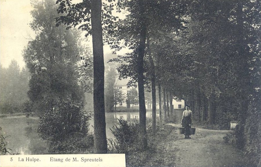 Foto van <p>Moulin Spreutels</p>, La Hulpe, Prentkaart. ca. 1900. Etid. Tellier. Verzameling Ons Molenheem | Database Belgische molens